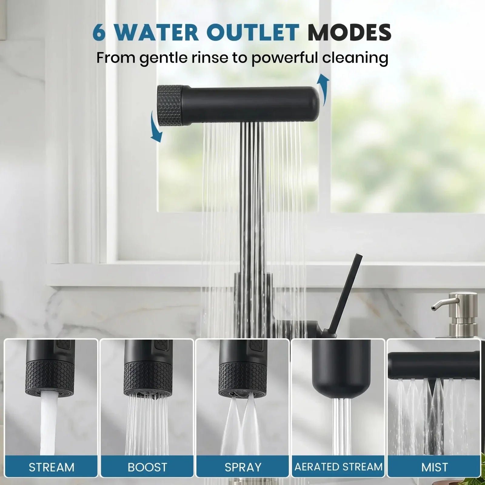 Lefton Touchless Pull-Out Kitchen Faucet with TEMP Display & 6 Water Modes-KF2209-PRO