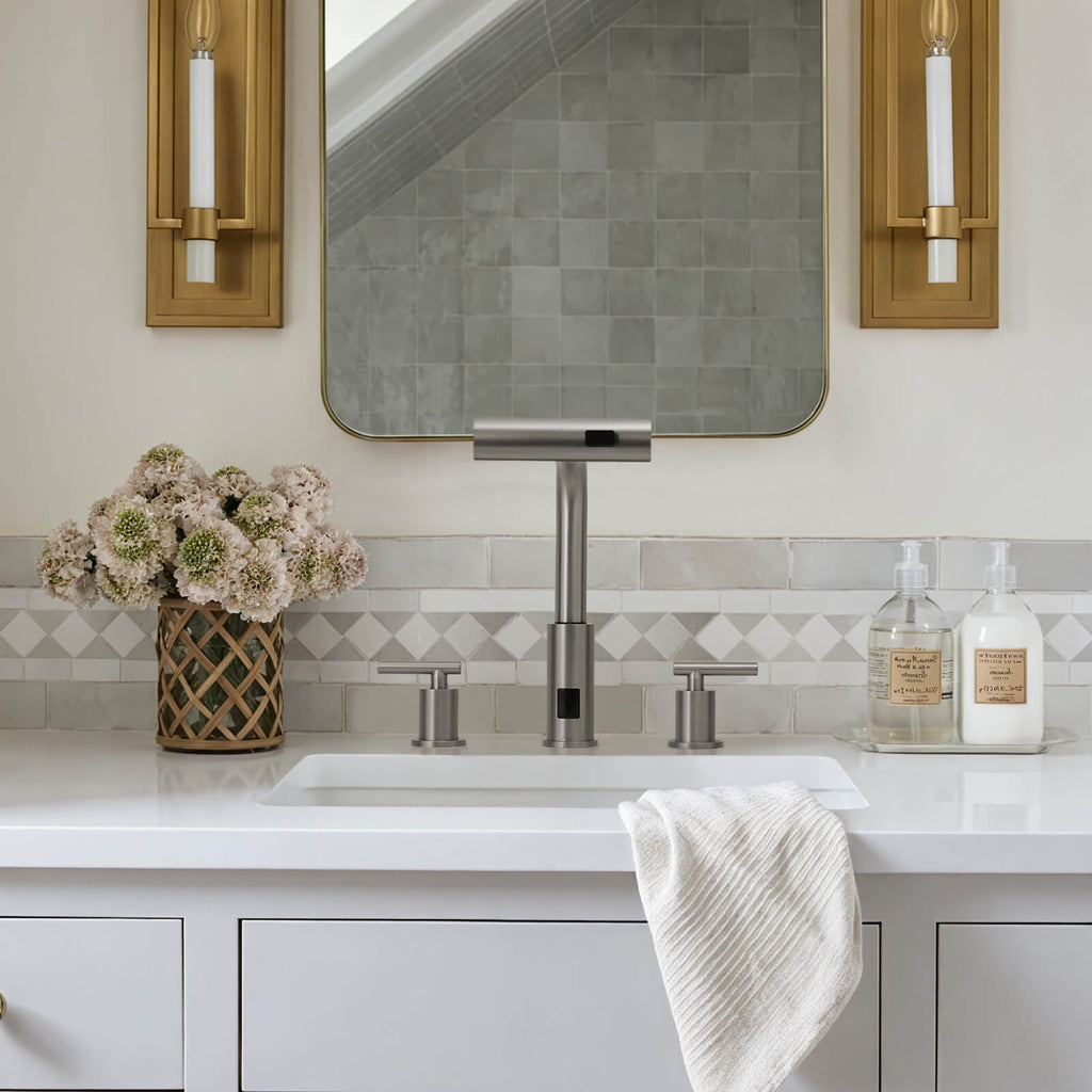 Recertified-Lefton Two-Handle Widespread Waterfall Bathroom Faucet-BFWS2401-US