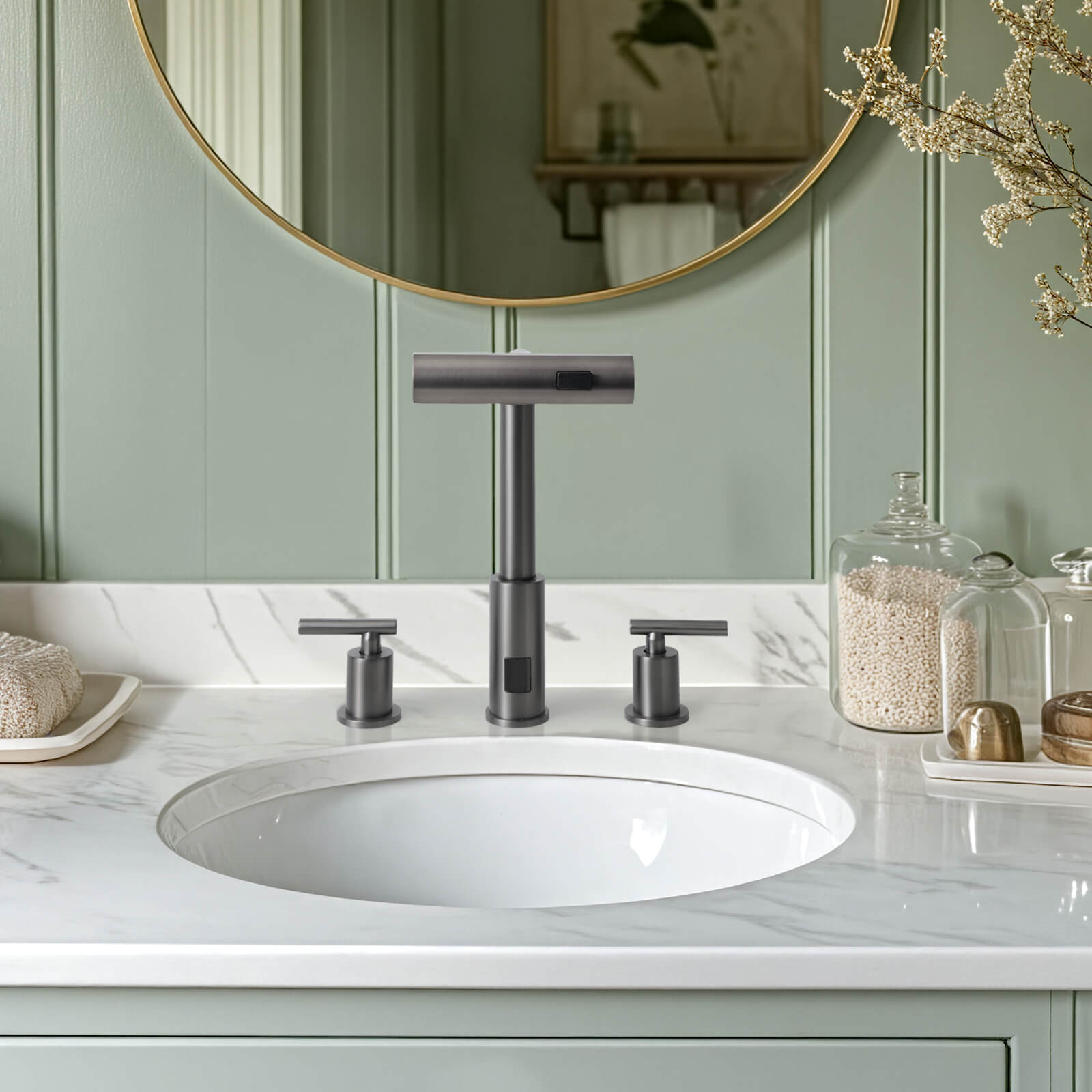 Recertified-Lefton Two-Handle Widespread Waterfall Bathroom Faucet-BFWS2401-US