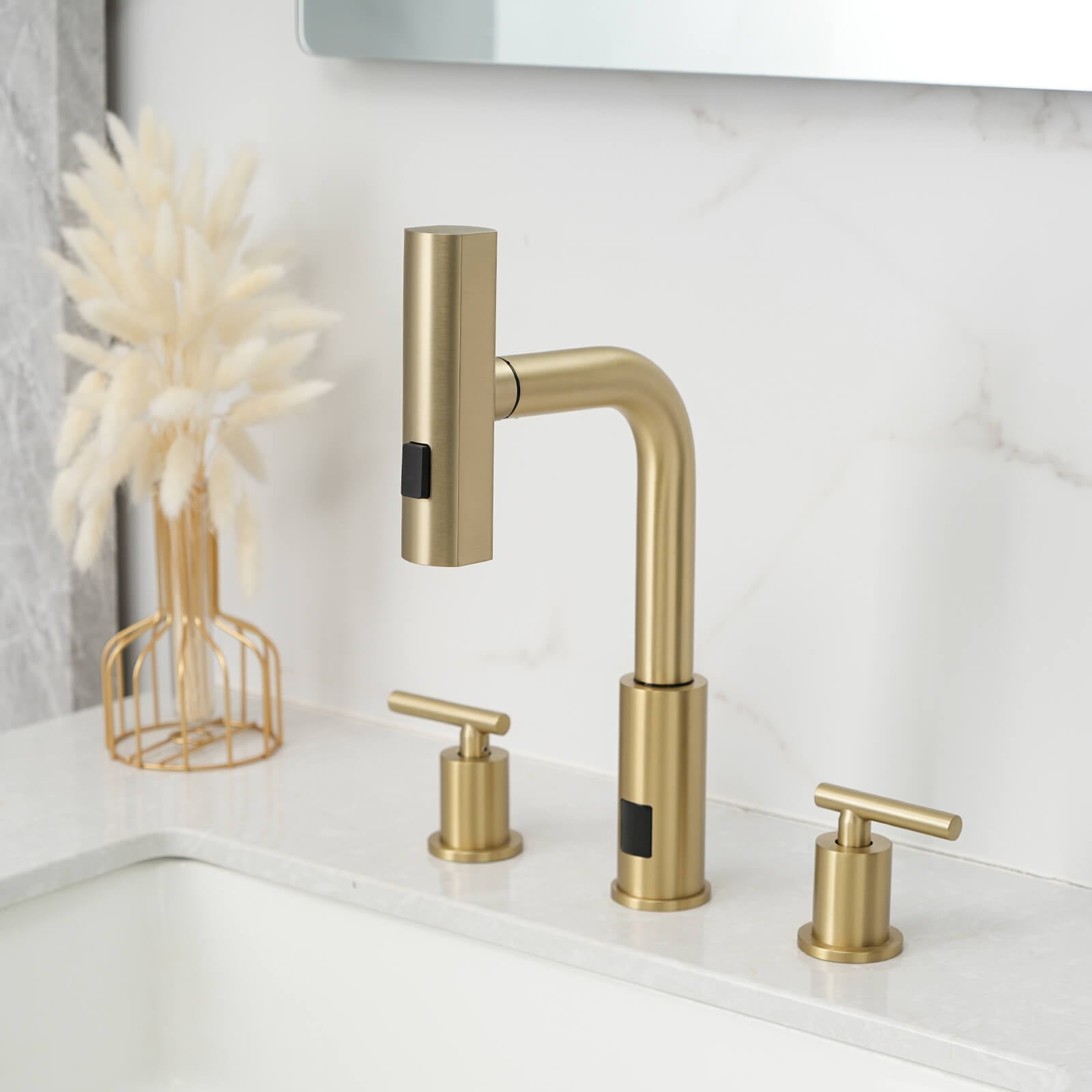 Recertified-Lefton Two-Handle Widespread Waterfall Bathroom Faucet-BFWS2401-US