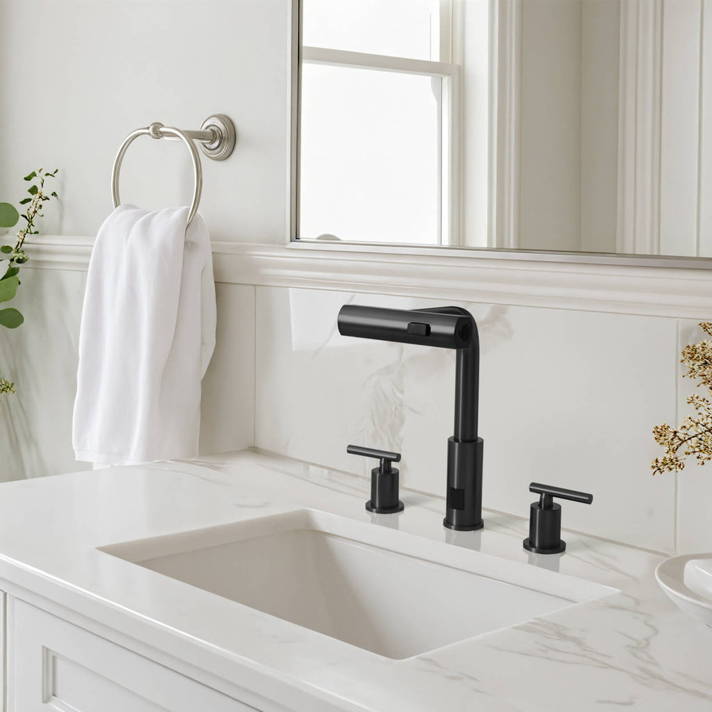Recertified-Lefton Two-Handle Widespread Waterfall Bathroom Faucet-BFWS2401-US