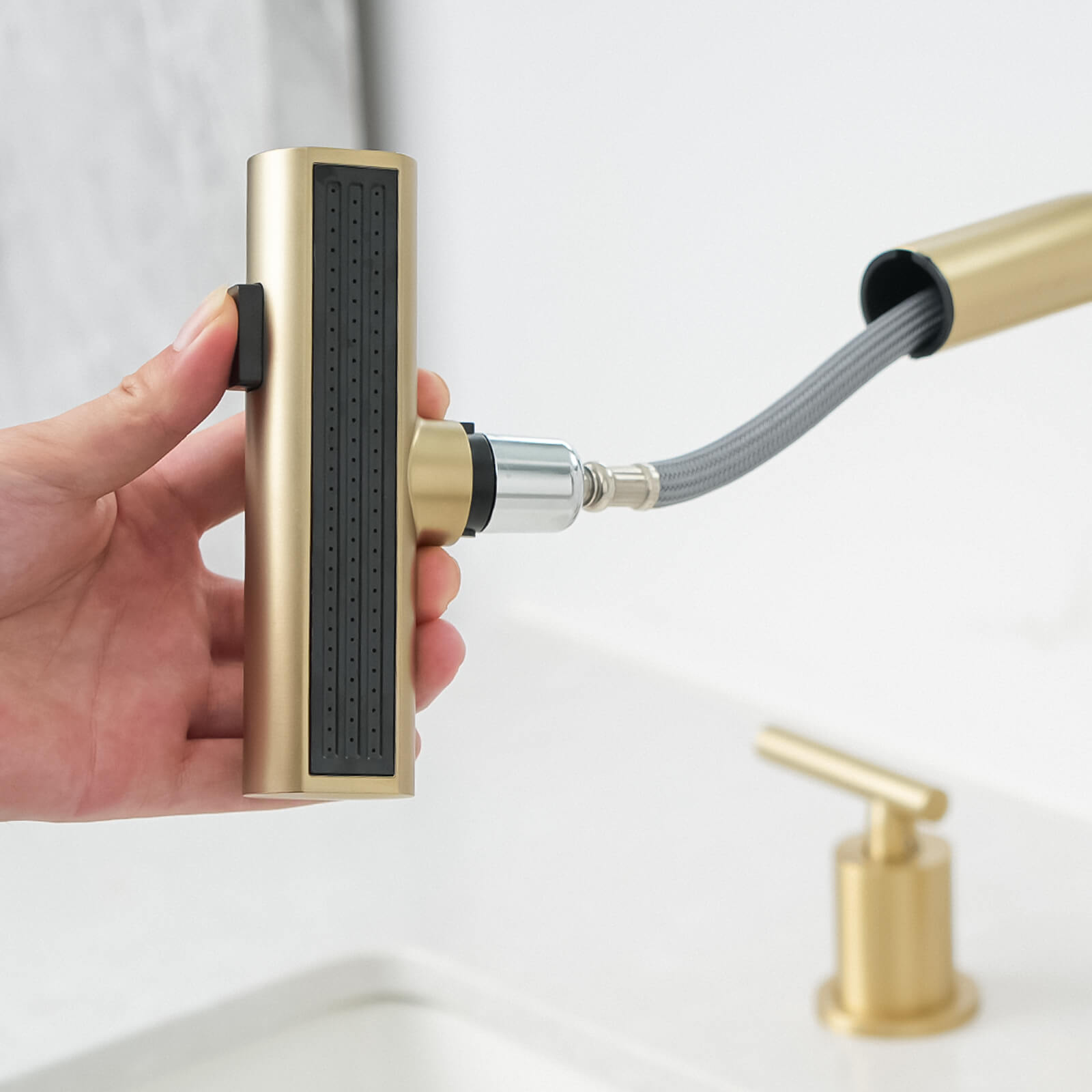 Recertified-Lefton Two-Handle Widespread Waterfall Bathroom Faucet-BFWS2401-US