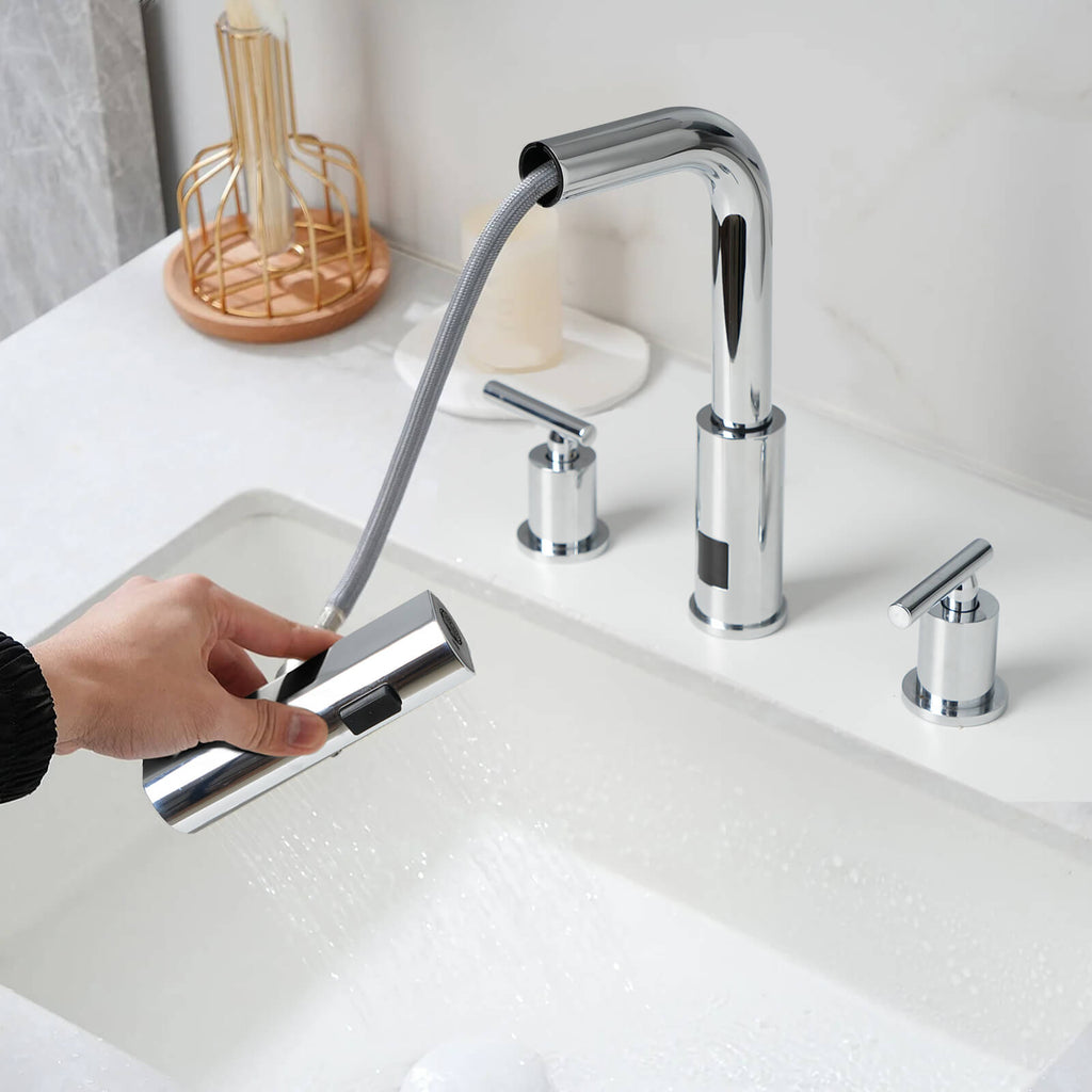 Recertified-Lefton Two-Handle Widespread Waterfall Bathroom Faucet-BFWS2401-US