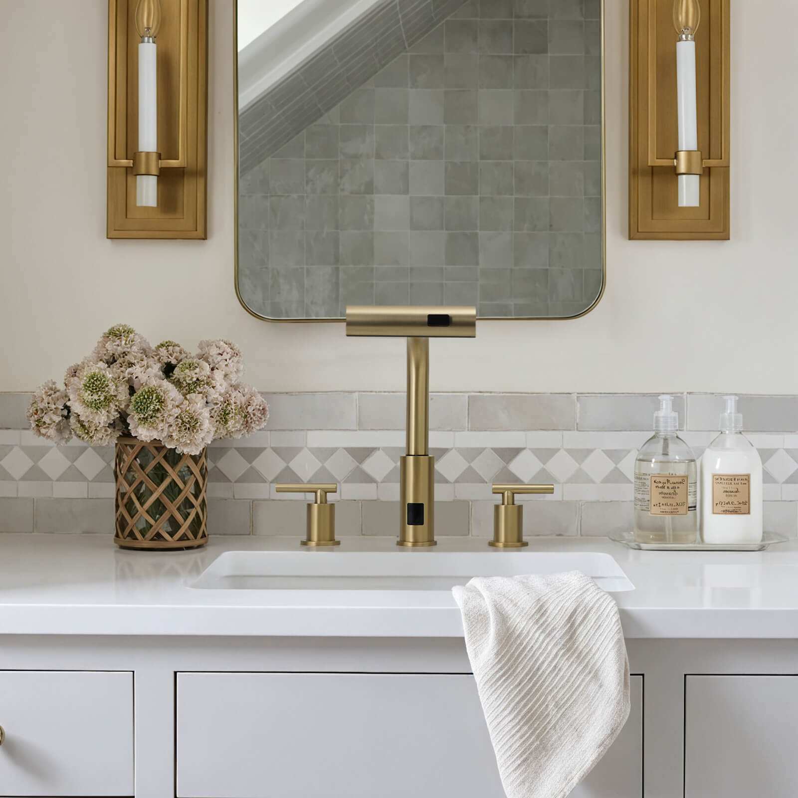 Recertified-Lefton Two-Handle Widespread Waterfall Bathroom Faucet-BFWS2401-US