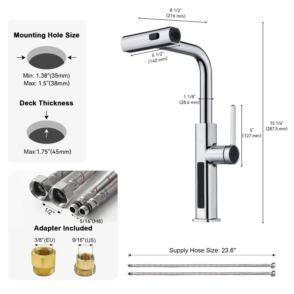 Recertified-Lefton Waterfall Kitchen Faucet-KF2209-US