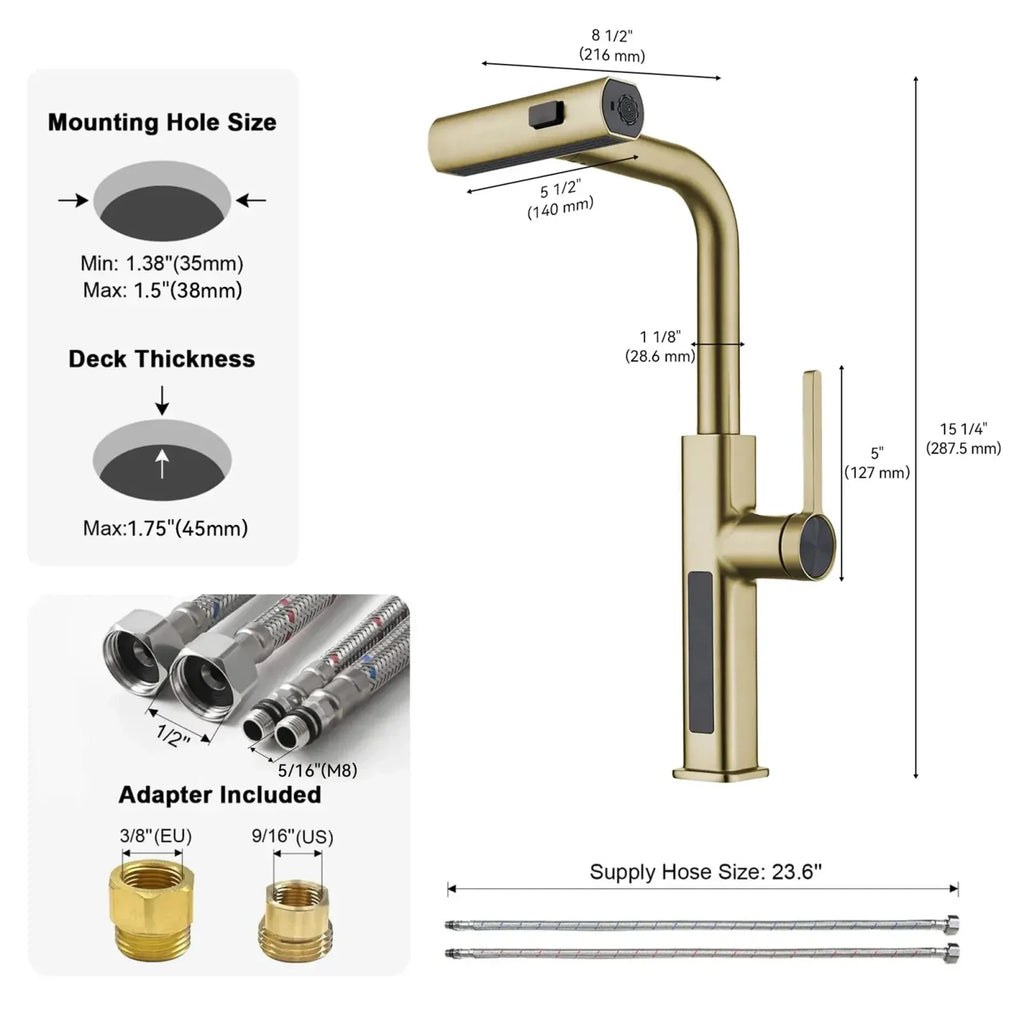 Recertified-Lefton Waterfall Kitchen Faucet-KF2209-US
