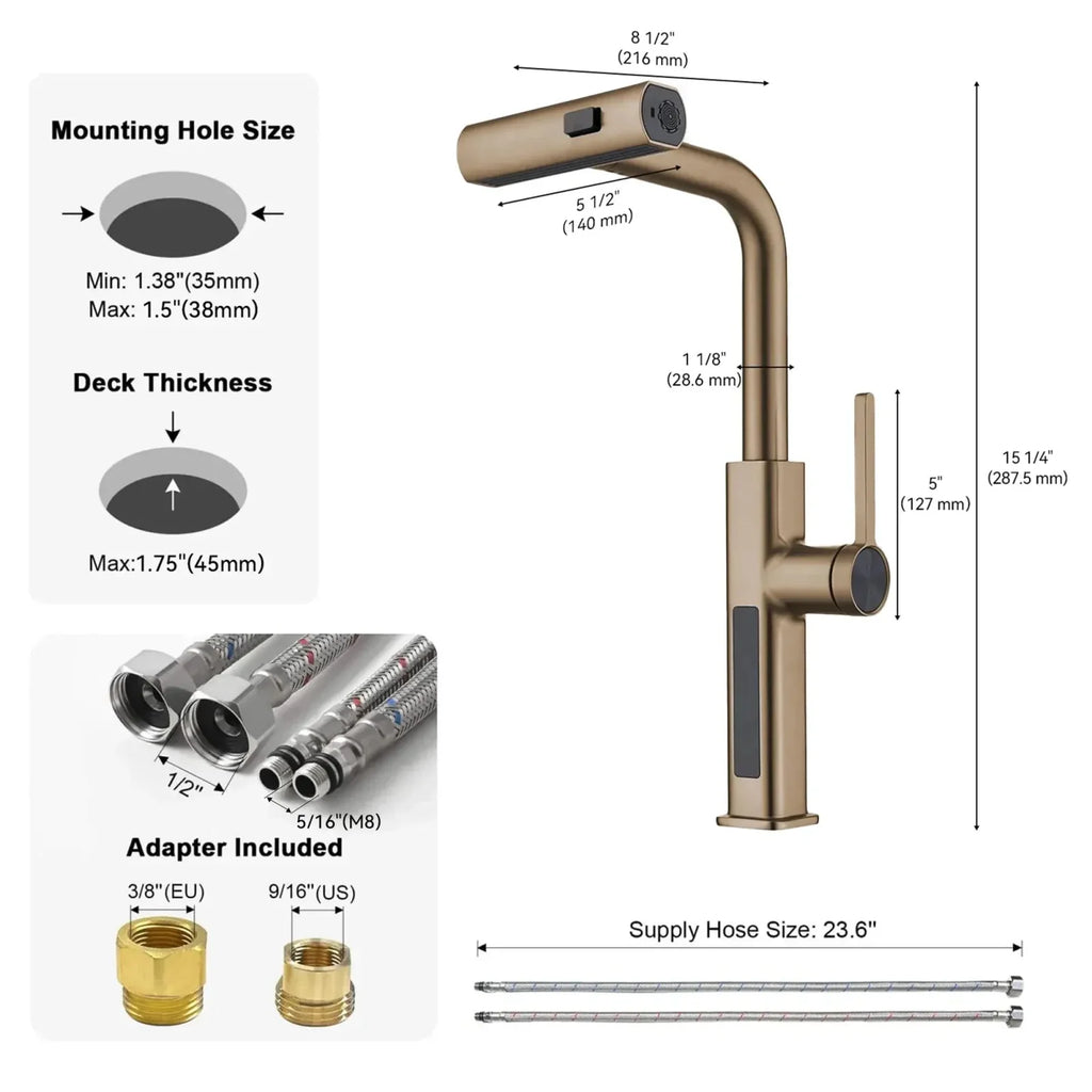 Recertified-Lefton Waterfall Kitchen Faucet-KF2209-US