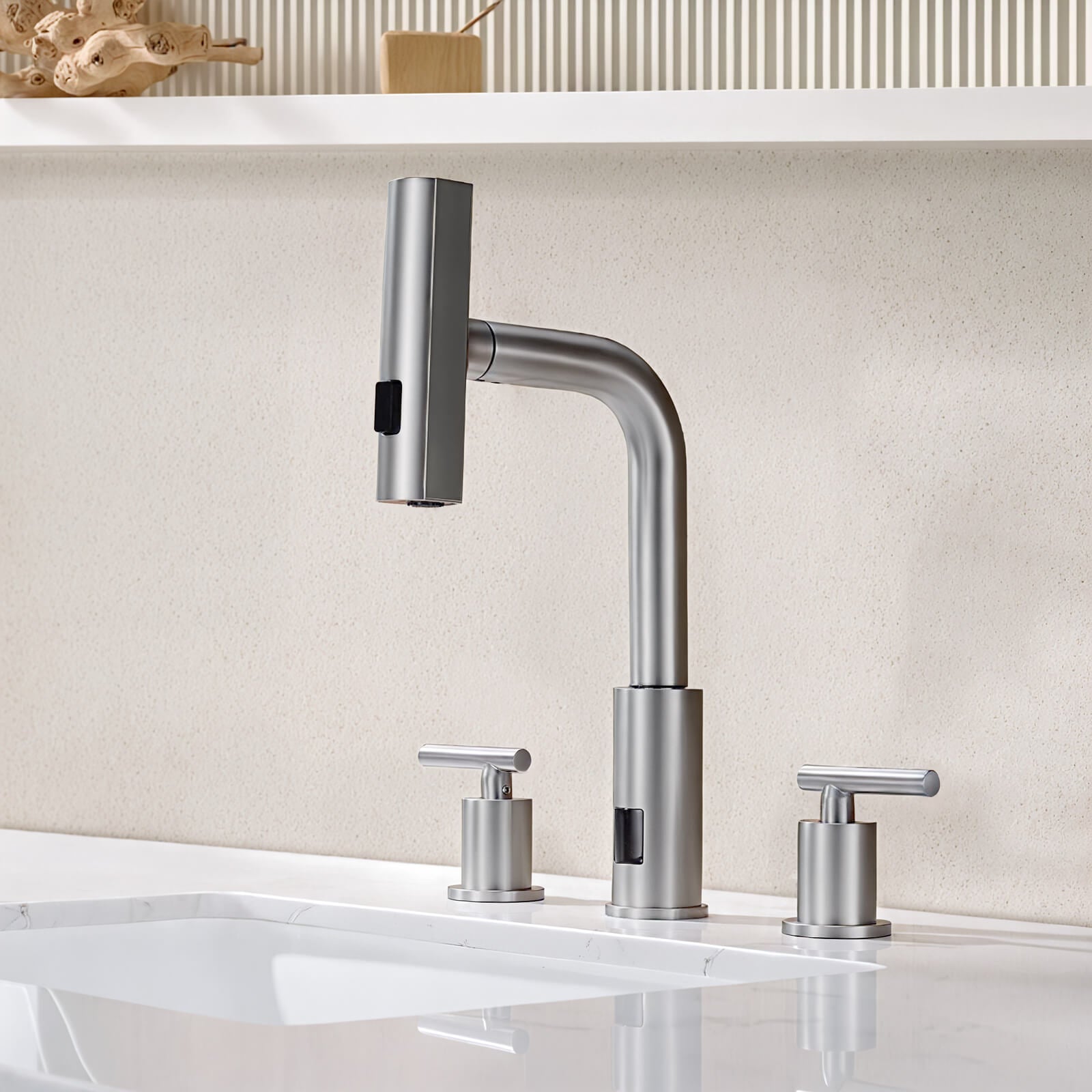 Recertified-Lefton Two-Handle Widespread Waterfall Bathroom Faucet-BFWS2401-US