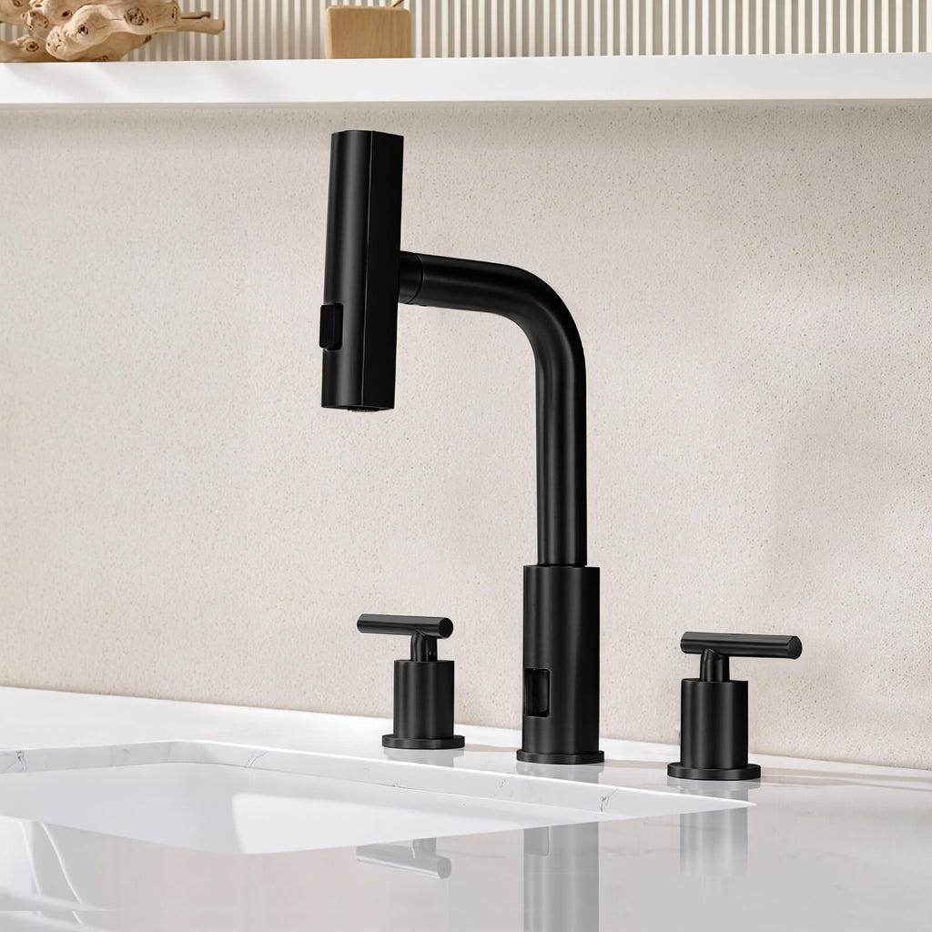 Recertified-Lefton Two-Handle Widespread Waterfall Bathroom Faucet-BFWS2401-US