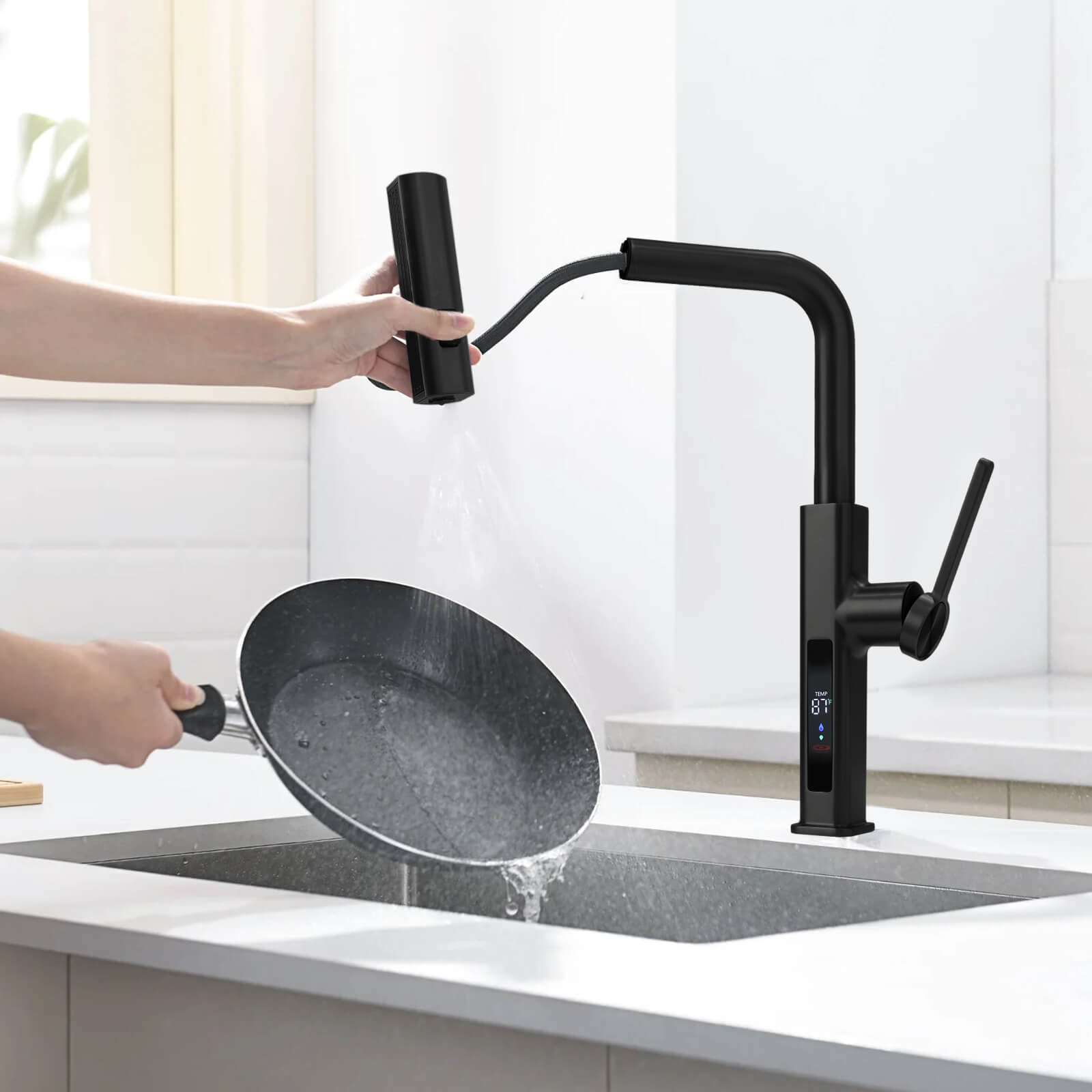 Recertified-Lefton Waterfall Kitchen Faucet-KF2209-US