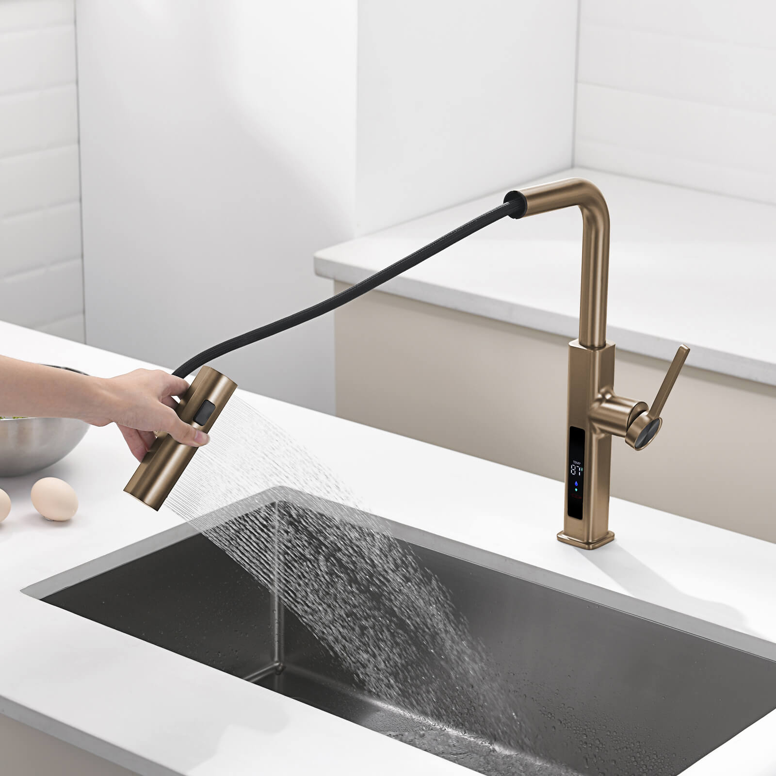 Recertified-Lefton Waterfall Kitchen Faucet-KF2209-US