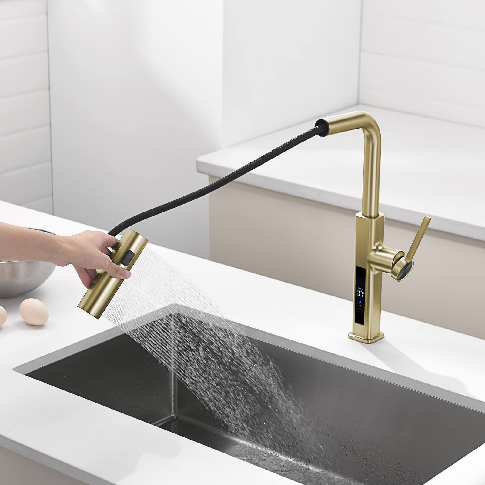 Recertified-Lefton Waterfall Kitchen Faucet-KF2209-US