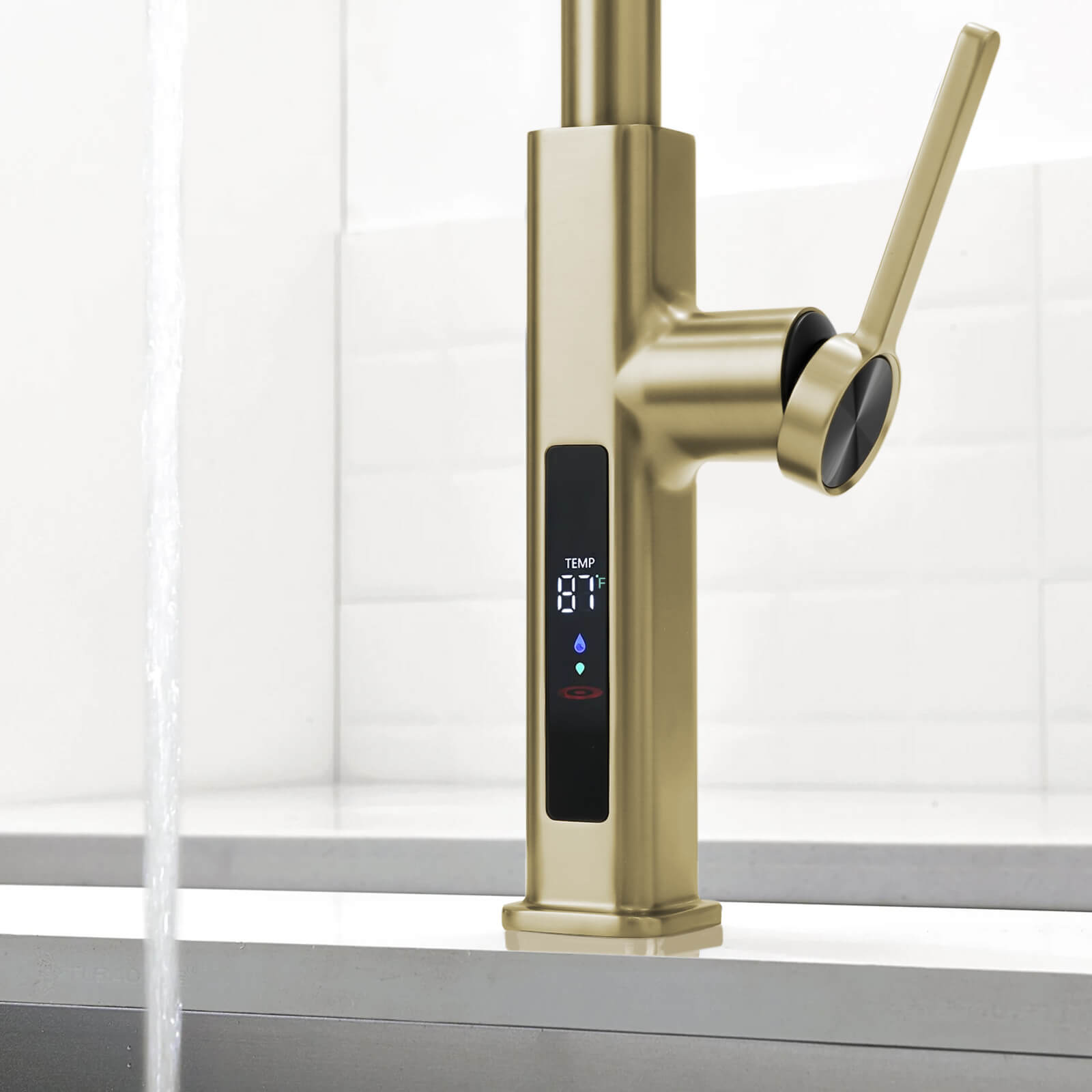 Recertified-Lefton Waterfall Kitchen Faucet-KF2209-US