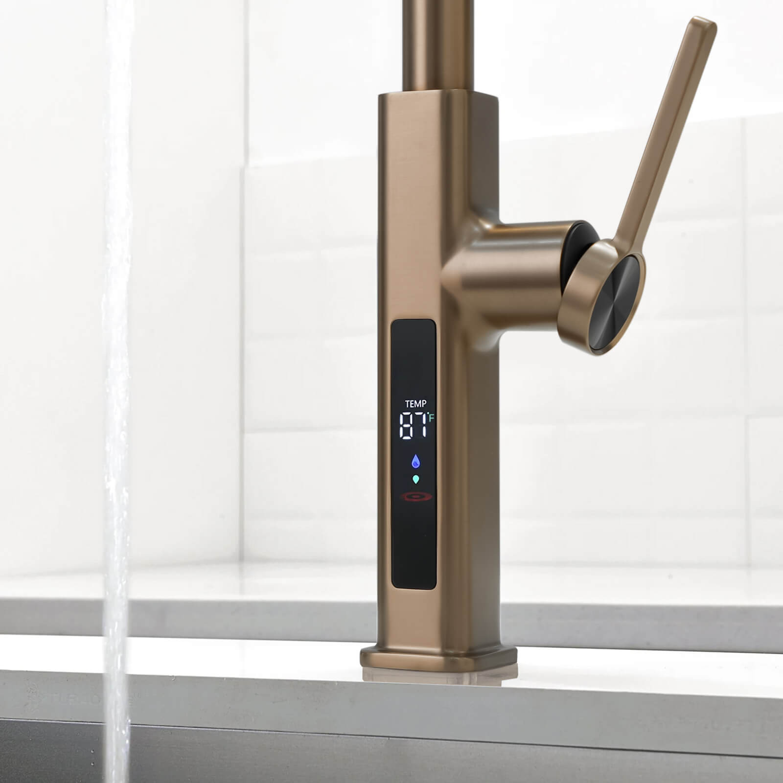 Recertified-Lefton Waterfall Kitchen Faucet-KF2209-US