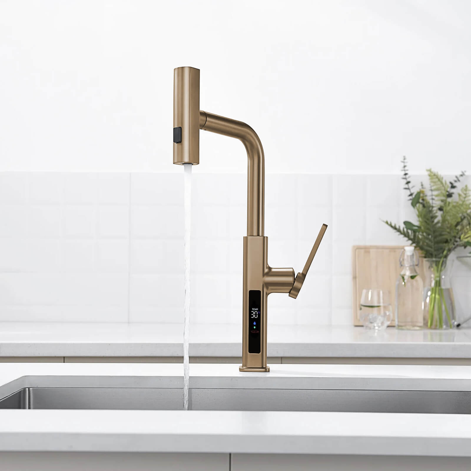 Recertified-Lefton Waterfall Kitchen Faucet-KF2209-US