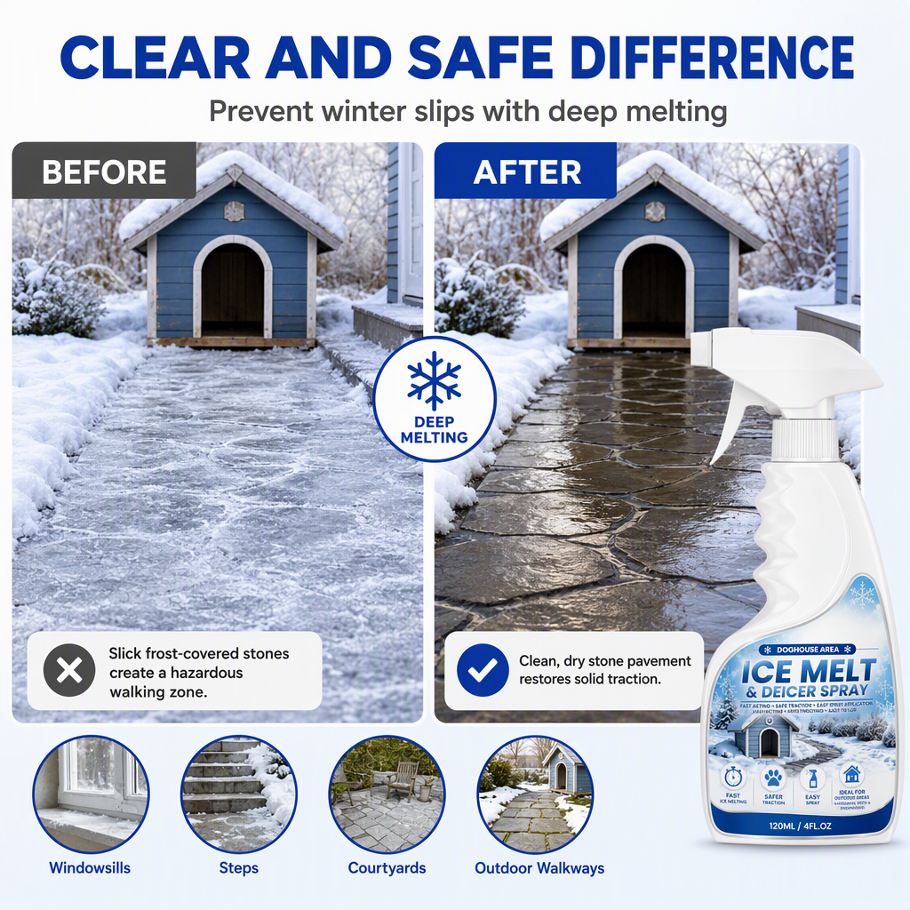 ❄️ FrostClear™ Outdoor De-Icing Spray – Fast Frost Remover for Steps & Walkways
